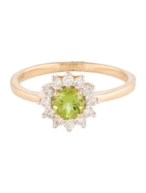 Jewelmak 14K Peridot & Diamond Cocktail Ring