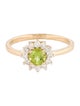 Jewelmak 14K Peridot & Diamond Cocktail Ring