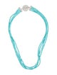 Jewelmak 14K Turquoise & Diamond Strand Chain Necklace