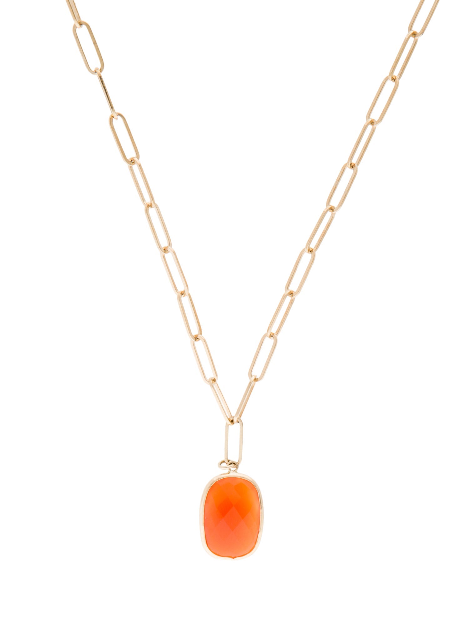 Jewelmak 14K Carnelian Pendant Necklace