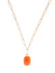 Jewelmak 14K Carnelian Pendant Necklace
