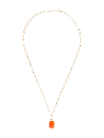 Jewelmak 14K Carnelian Pendant Necklace
