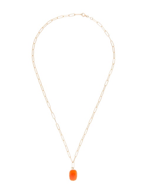 Jewelmak 14K Carnelian Pendant Necklace