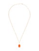 Jewelmak 14K Carnelian Pendant Necklace