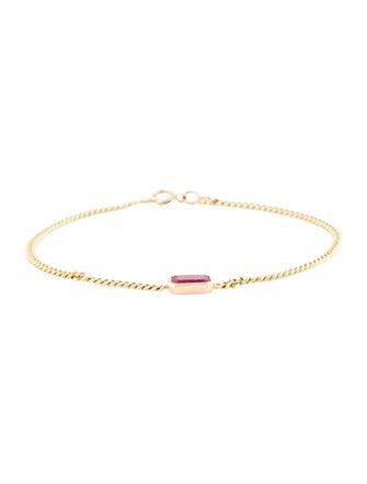 Jewelmak 14K Ruby Station Bracelet