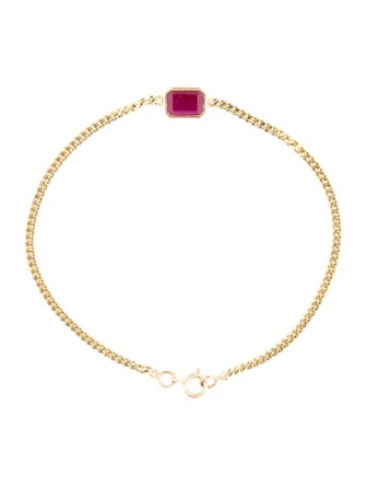 Jewelmak 14K Ruby Station Bracelet