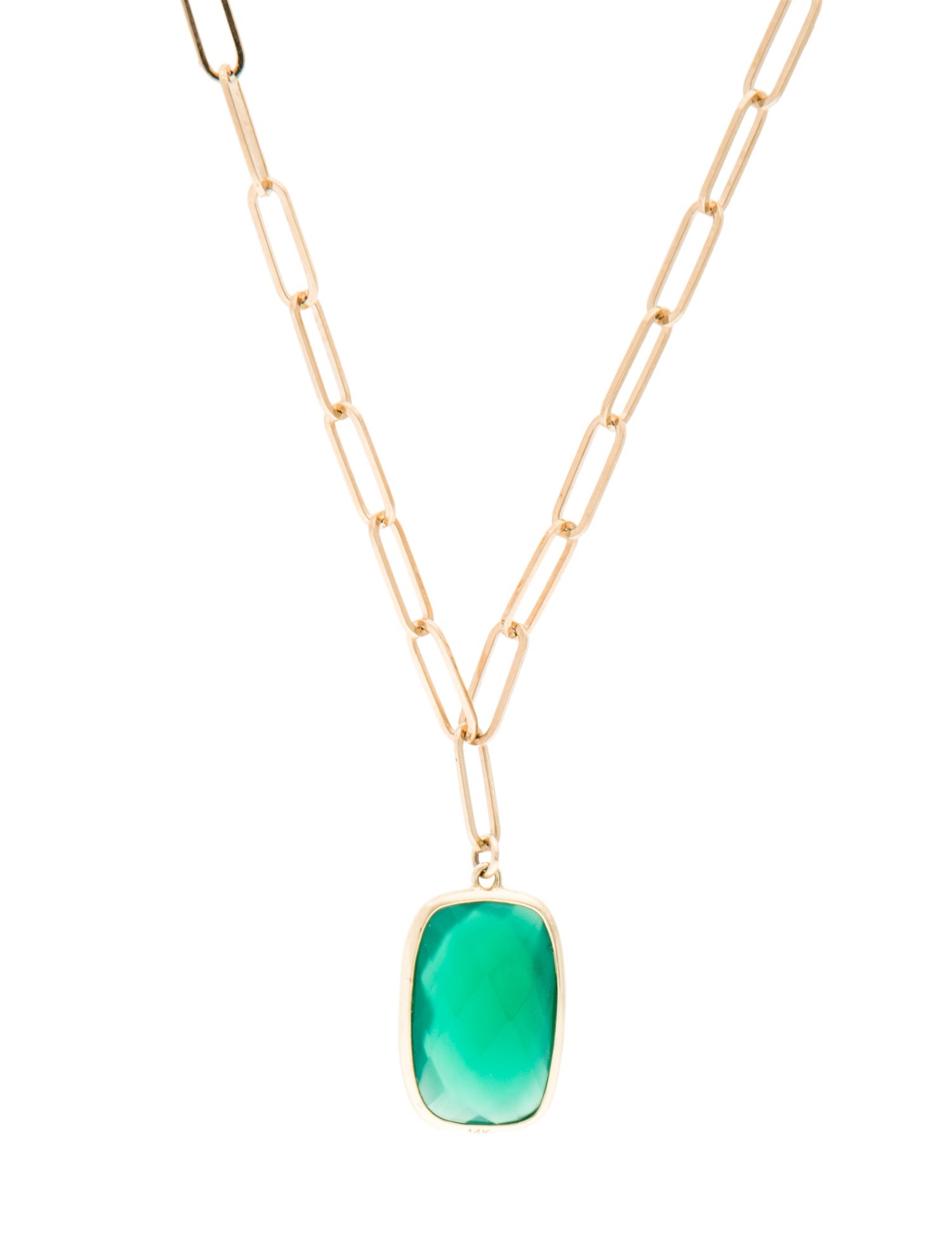 Jewelmak 14K Dyed Chalcedony Pendant Necklace