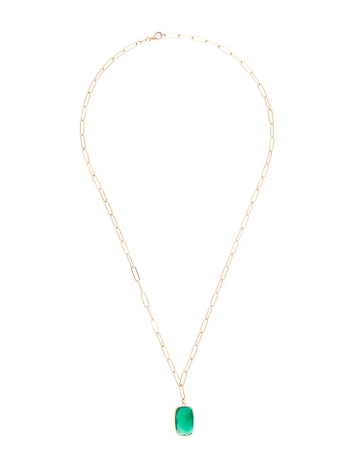 Jewelmak 14K Dyed Chalcedony Pendant Necklace