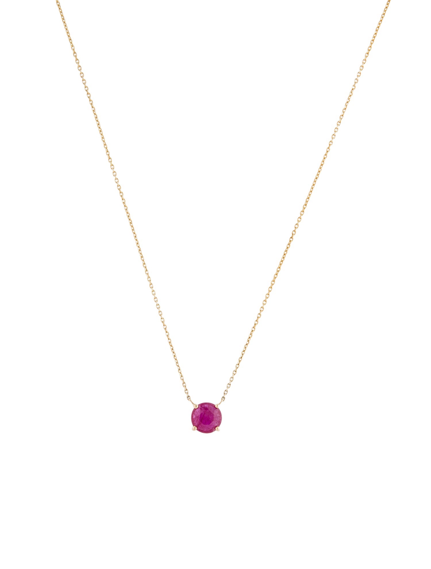 Jewelmak 14K Ruby Pendant Necklace