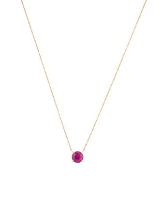 Jewelmak 14K Ruby Pendant Necklace