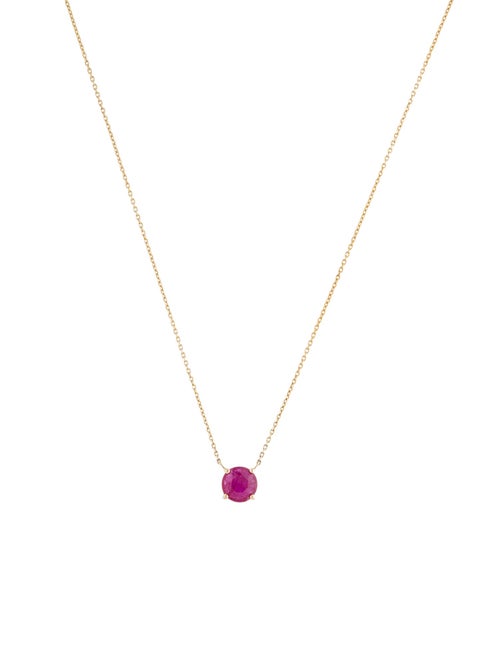 Jewelmak 14K Ruby Pendant Necklace