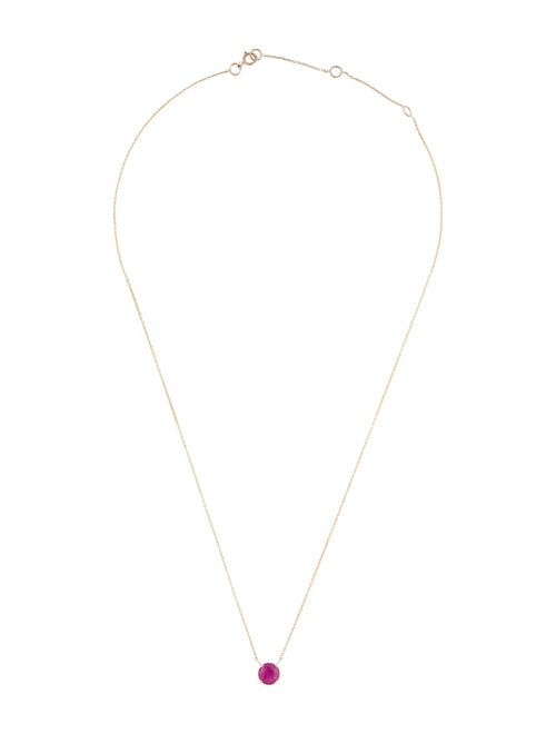 Jewelmak 14K Ruby Pendant Necklace