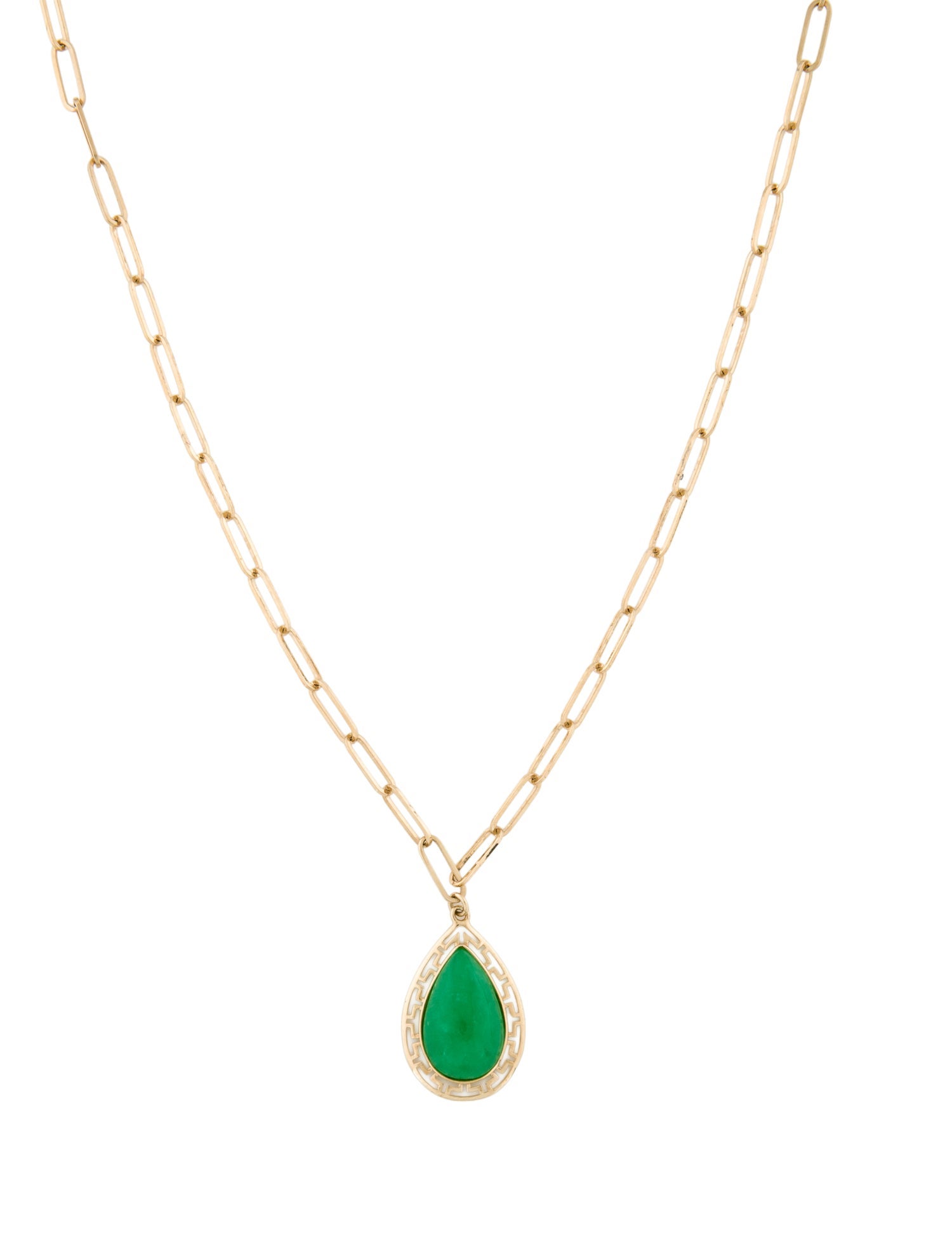 Jewelmak 14K Dyed Jadeite Pendant Necklace