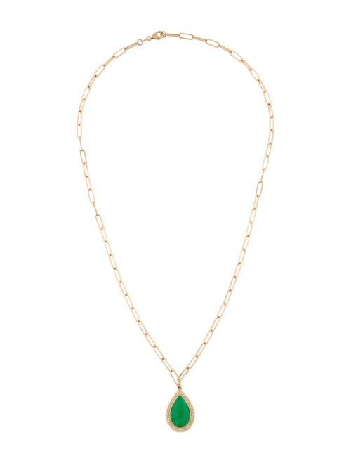 Jewelmak 14K Dyed Jadeite Pendant Necklace