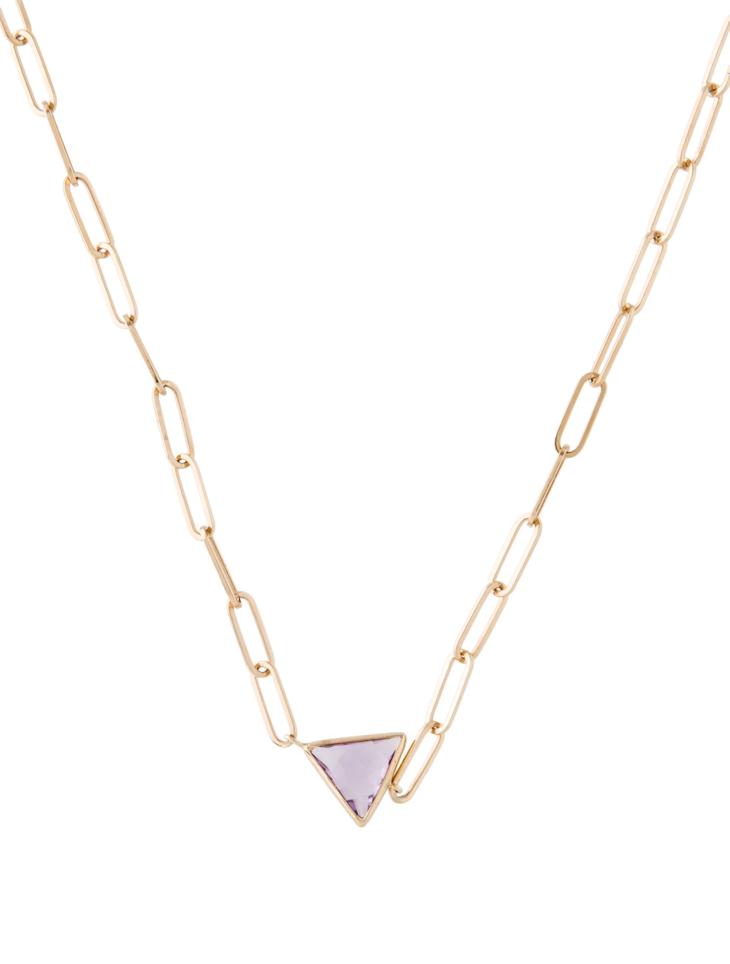 Jewelmak 14K Amethyst Pendant Necklace