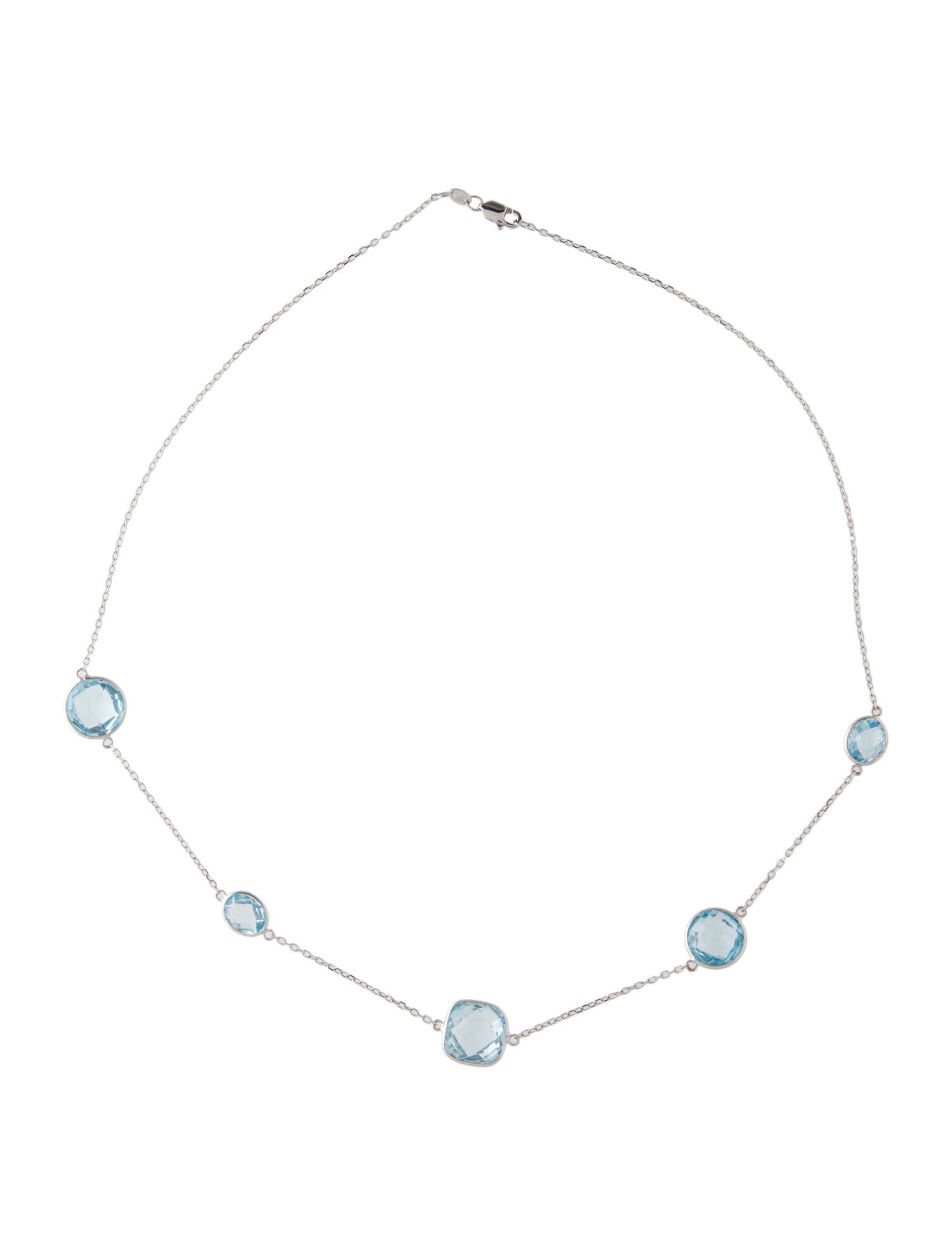 Jewelmak 14K Topaz Mixed Station Necklace
