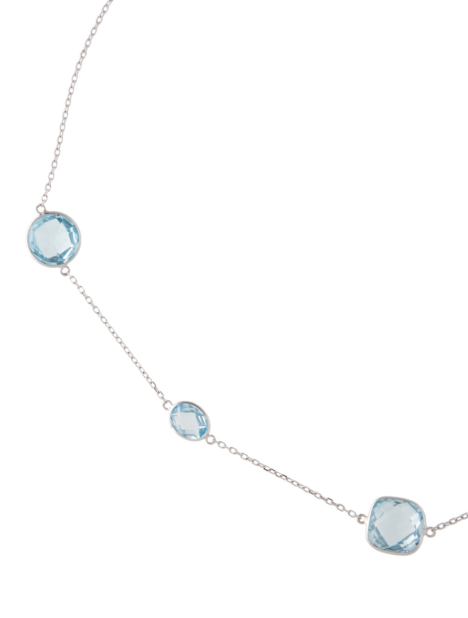 Jewelmak 14K Topaz Mixed Station Necklace