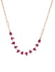 Jewelmak 14K 4.78ctw Ruby Station Paperclip Chain Necklace