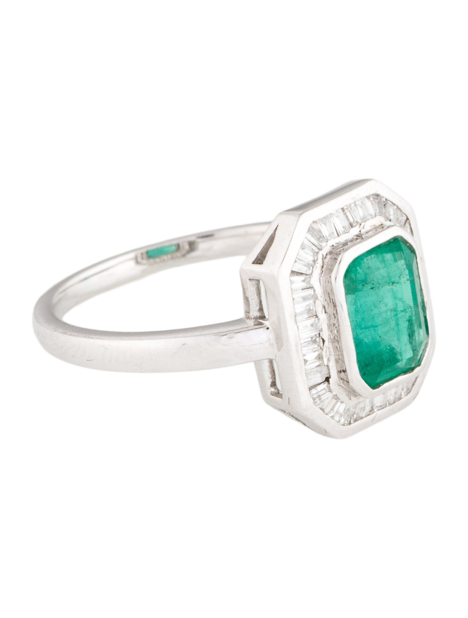 Jewelmak 14K 1.48ct Emerald & Diamond Cocktail Ring