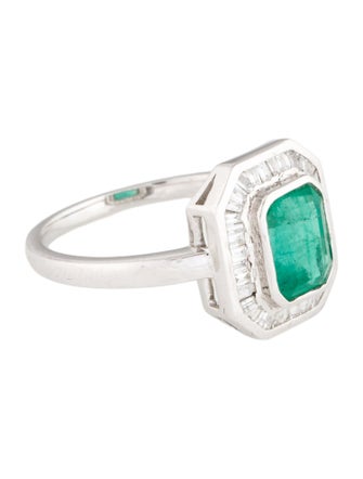 Jewelmak 14K 1.48ct Emerald & Diamond Cocktail Ring