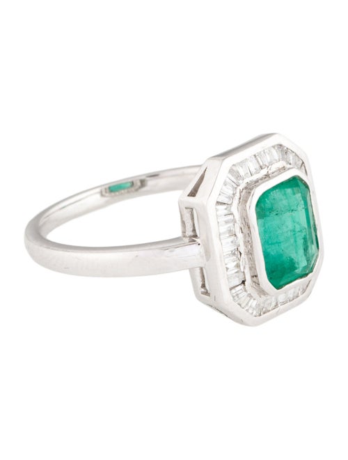 Jewelmak 14K 1.48ct Emerald & Diamond Cocktail Ring