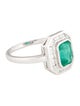 Jewelmak 14K 1.48ct Emerald & Diamond Cocktail Ring