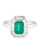 Jewelmak 14K 1.48ct Emerald & Diamond Cocktail Ring