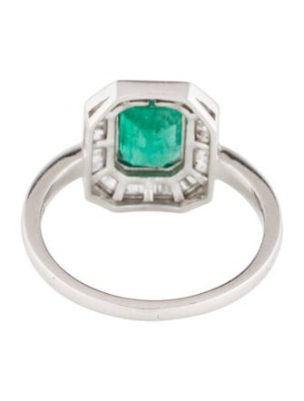 Jewelmak 14K 1.48ct Emerald & Diamond Cocktail Ring