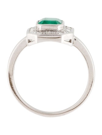 Jewelmak 14K 1.48ct Emerald & Diamond Cocktail Ring