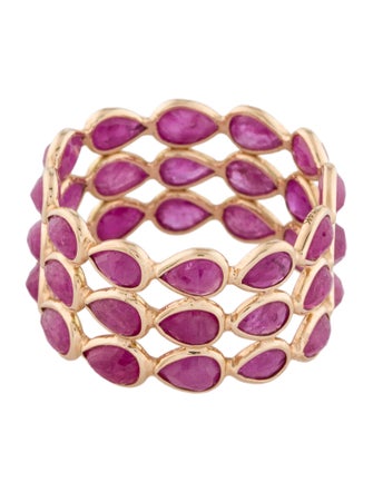 Jewelmak 14K 5.72ctw Ruby Eternity Band