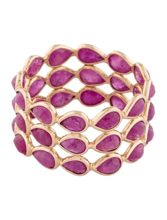 Jewelmak 14K 5.72ctw Ruby Eternity Band