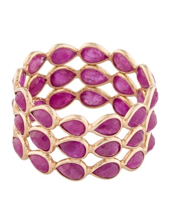 Jewelmak 14K 5.72ctw Ruby Eternity Band