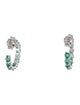 Jewelmak 14K Emerald Hoop Earrings