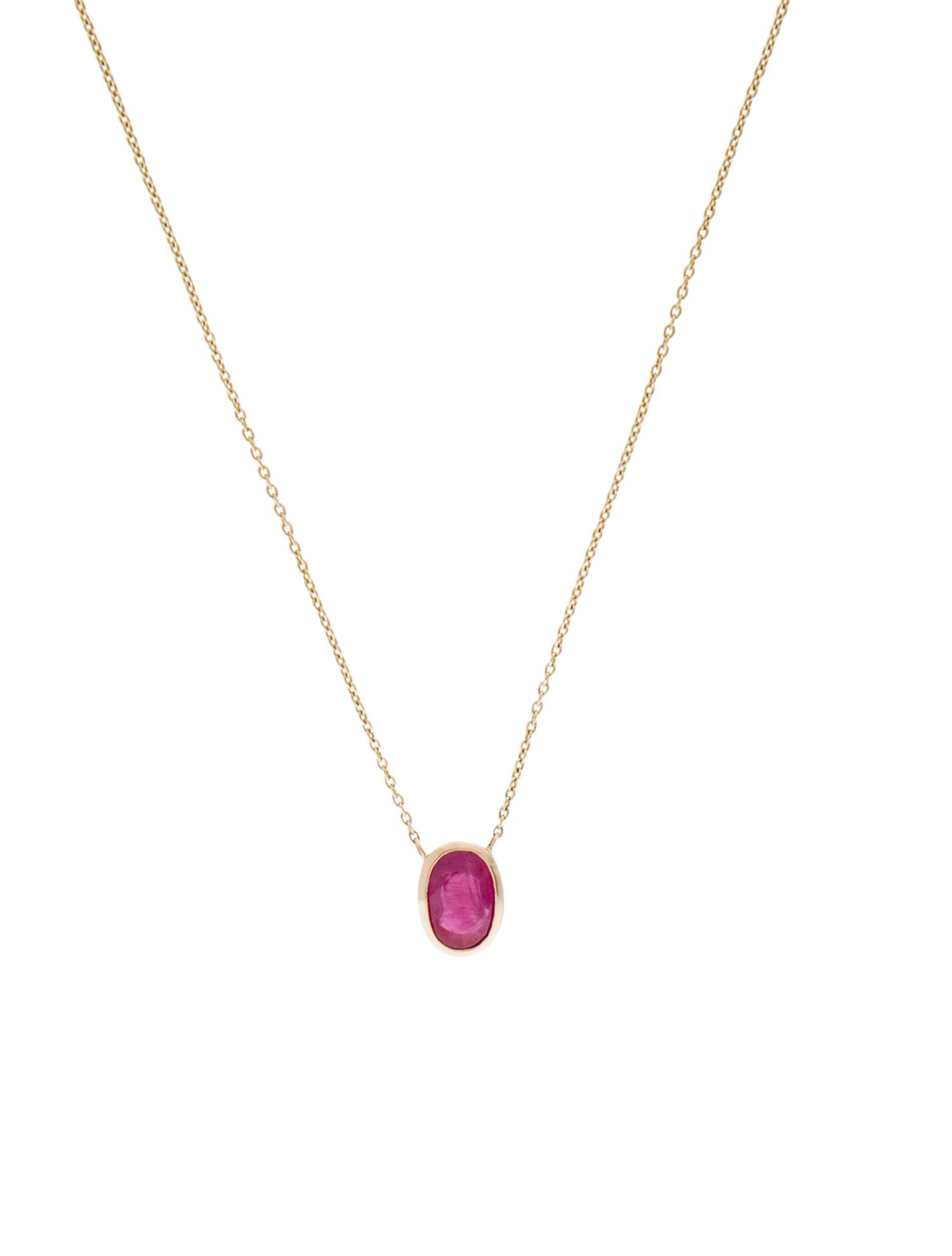 Jewelmak 14K Ruby Pendant Necklace