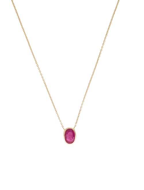 Jewelmak 14K Ruby Pendant Necklace