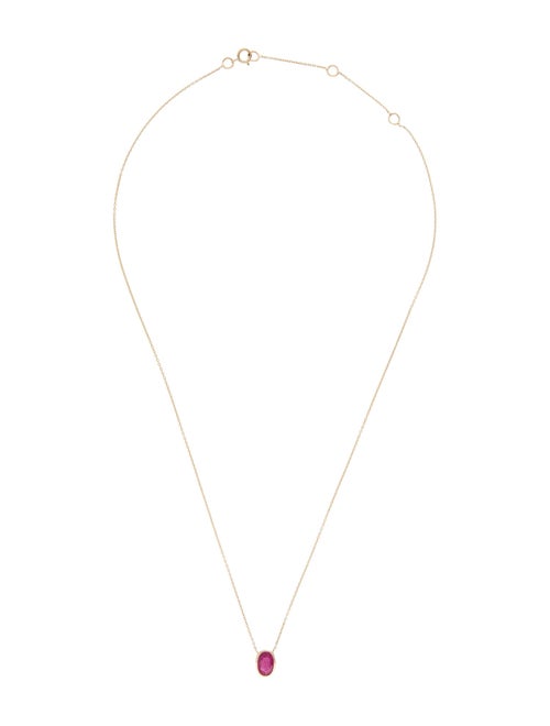 Jewelmak 14K Ruby Pendant Necklace