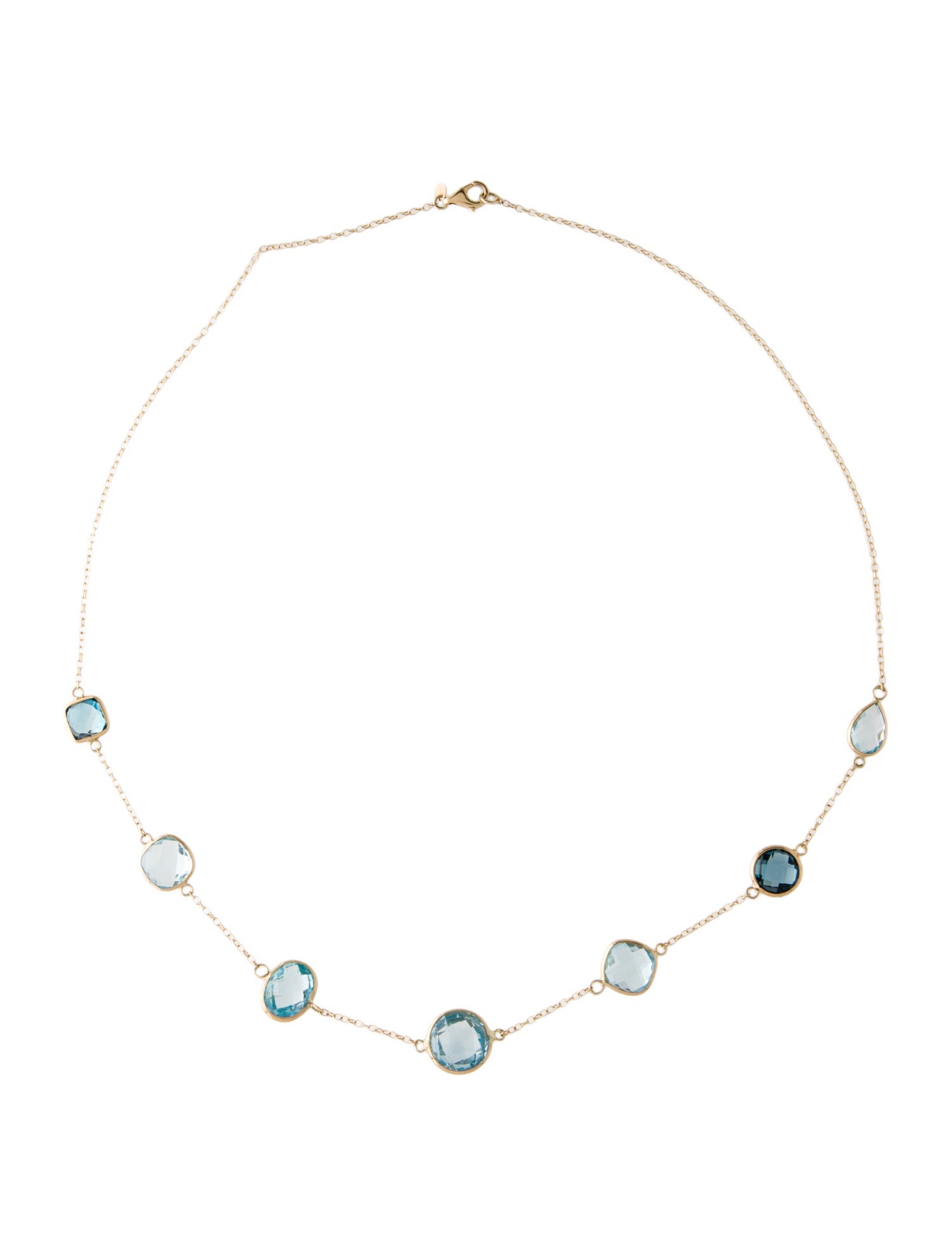 Jewelmak 14K Topaz Mixed Station Necklace