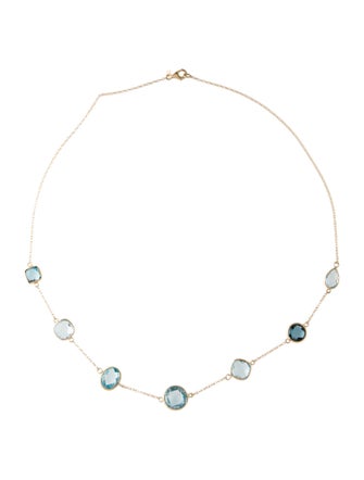 Jewelmak 14K Topaz Mixed Station Necklace