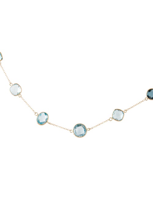 Jewelmak 14K Topaz Mixed Station Necklace