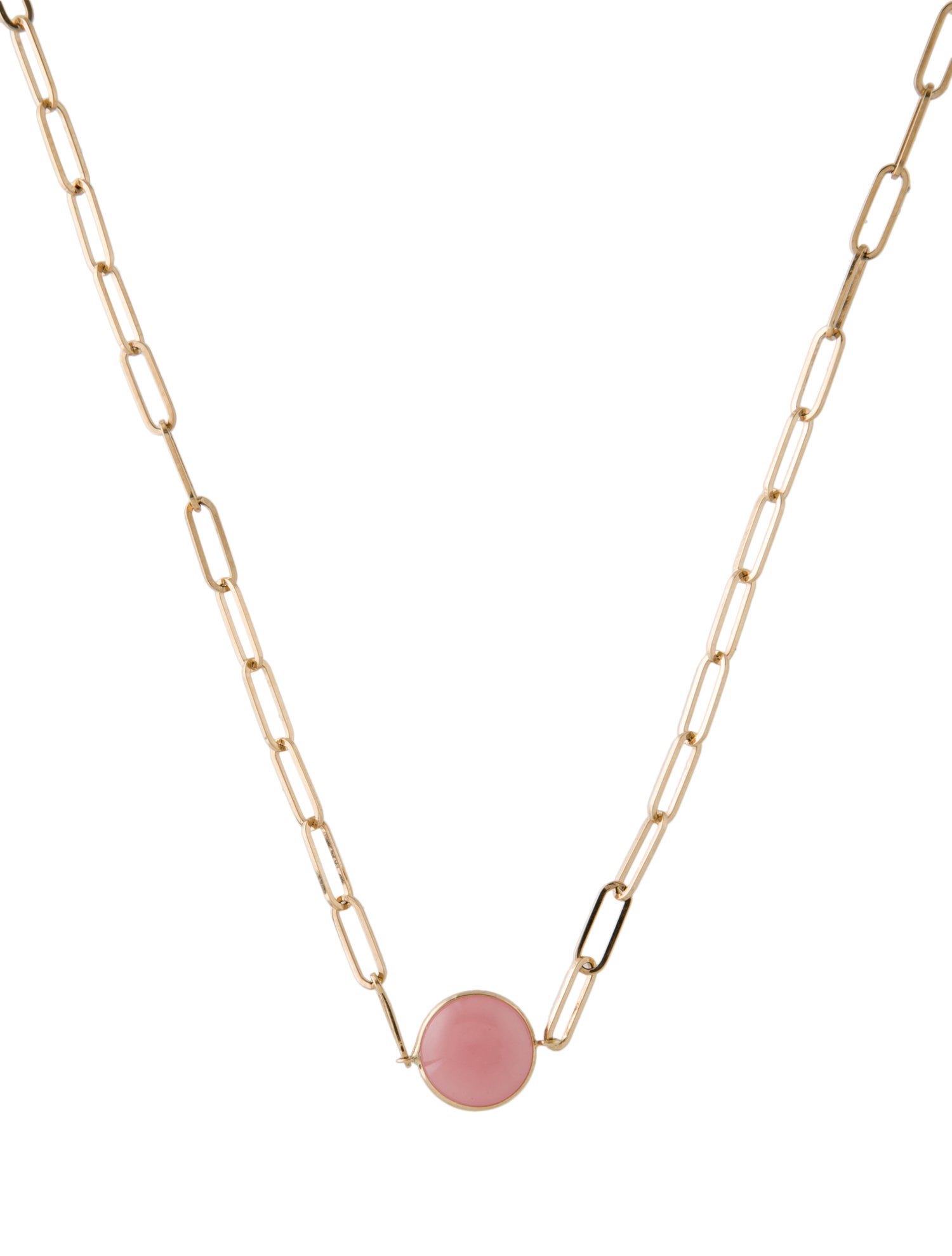 Jewelmak 14K 4.01ct Rose Quartz Pendant Necklace