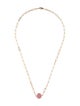 Jewelmak 14K 4.01ct Rose Quartz Pendant Necklace