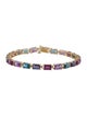 Jewelmak 14K Multistone Link Bracelet
