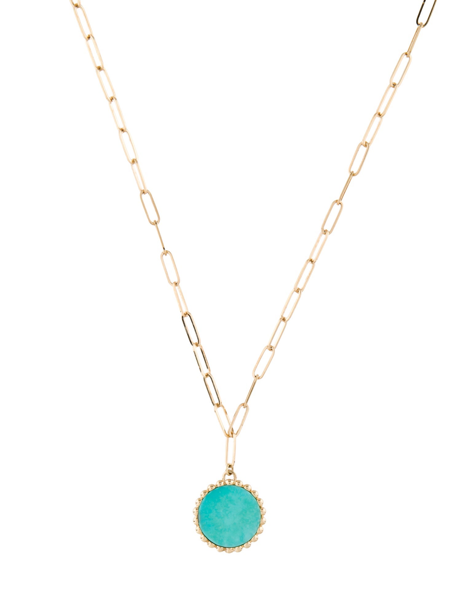 Jewelmak 14K Turquoise Pendant Necklace