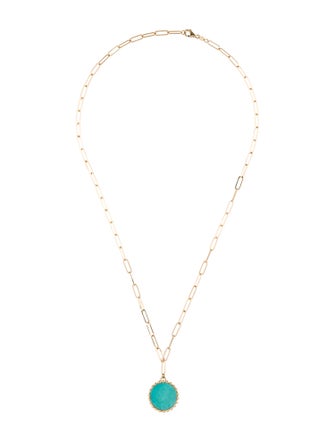 Jewelmak 14K Turquoise Pendant Necklace