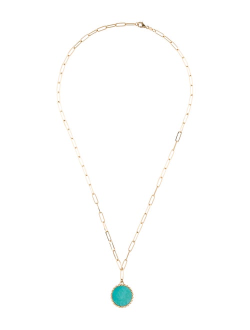Jewelmak 14K Turquoise Pendant Necklace