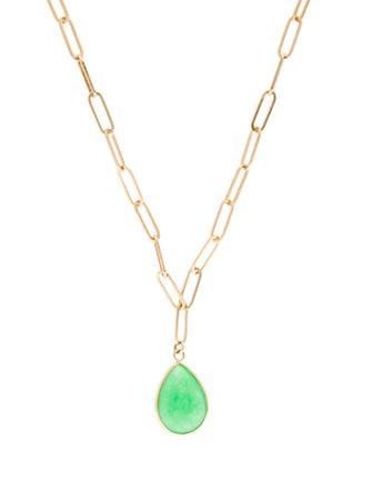 Jewelmak 14K Dyed Quartzite Pendant Necklace