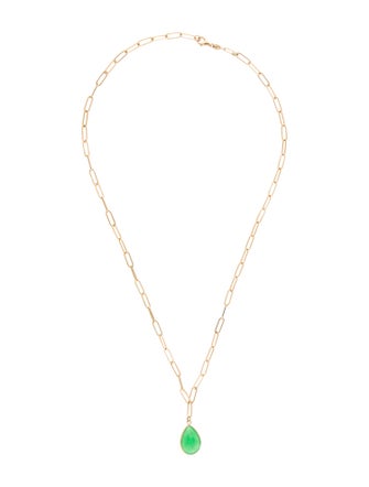 Jewelmak 14K Dyed Quartzite Pendant Necklace