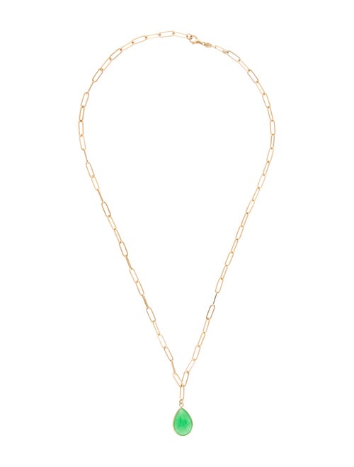 Jewelmak 14K Dyed Quartzite Pendant Necklace