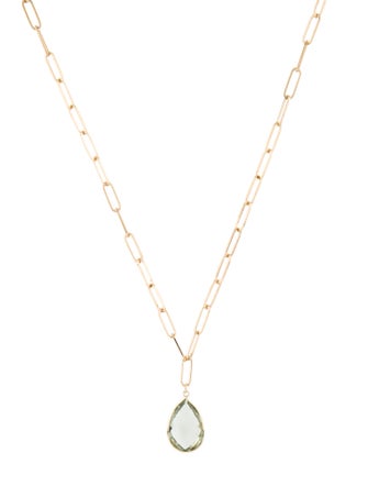 Jewelmak 14K Prasiolite Pendant Necklace