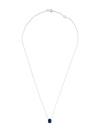 Jewelmak 14K 1.05ct Sapphire Pendant Necklace